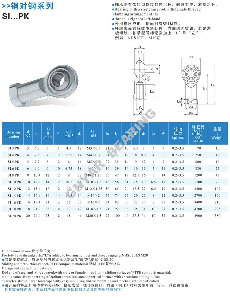 Stainless Steel Ball Joint Rod End Bearing